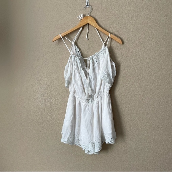 FREE PEOPLE Romance Eyelet Trim Romper - Picture 6 of 8